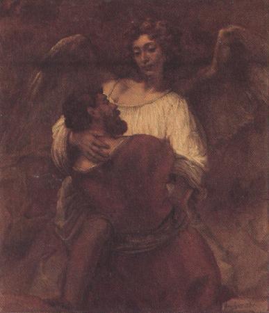 REMBRANDT Harmenszoon van Rijn Facob wrestling with the angel (mk33) France oil painting art